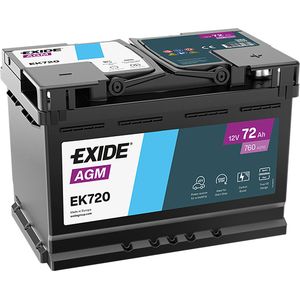 Exide 096 AGM Car Battery 72Ah EK720 12V